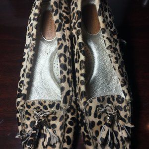 Sperry Top Sider leather Cheetah  loafers. 8.5